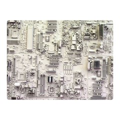 White Technology Circuit Board Electronic Computer Double Sided Flano Blanket (mini)  by BangZart