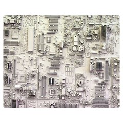 White Technology Circuit Board Electronic Computer Double Sided Flano Blanket (medium)  by BangZart