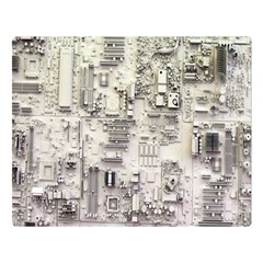 White Technology Circuit Board Electronic Computer Double Sided Flano Blanket (large)  by BangZart