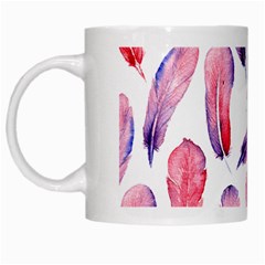 Watercolor Pattern With Feathers White Mugs by BangZart