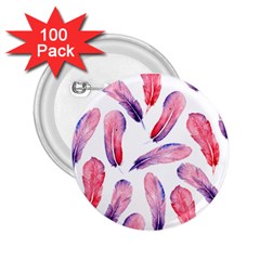 Watercolor Pattern With Feathers 2 25  Buttons (100 Pack)  by BangZart