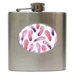 Watercolor Pattern With Feathers Hip Flask (6 Oz) by BangZart