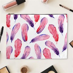 Watercolor Pattern With Feathers Cosmetic Bag (xl) by BangZart