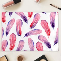 Watercolor Pattern With Feathers Cosmetic Bag (xxl)  by BangZart