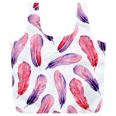 Watercolor Pattern With Feathers Full Print Recycle Bags (l)  by BangZart