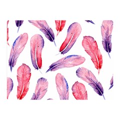 Watercolor Pattern With Feathers Double Sided Flano Blanket (mini)  by BangZart