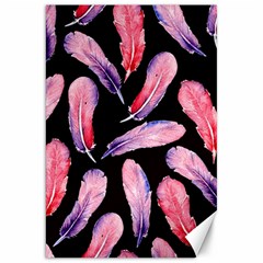 Watercolor Pattern With Feathers Canvas 20  X 30   by BangZart