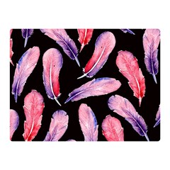 Watercolor Pattern With Feathers Double Sided Flano Blanket (mini)  by BangZart