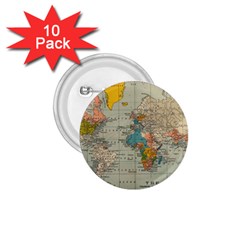 Vintage World Map 1 75  Buttons (10 Pack) by BangZart