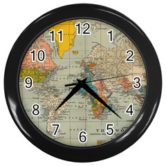 Vintage World Map Wall Clocks (black) by BangZart