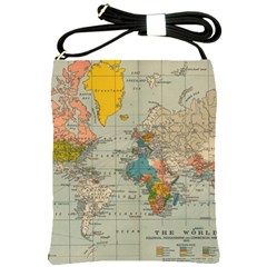 Vintage World Map Shoulder Sling Bags by BangZart