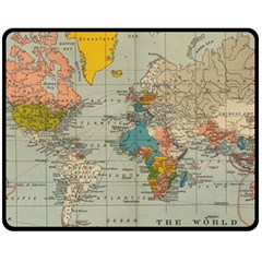 Vintage World Map Fleece Blanket (medium)  by BangZart