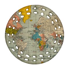 Vintage World Map Round Filigree Ornament (two Sides) by BangZart