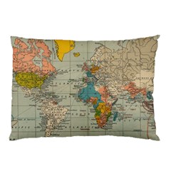 Vintage World Map Pillow Case (two Sides) by BangZart