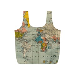 Vintage World Map Full Print Recycle Bags (s)  by BangZart