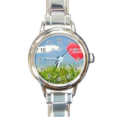 Love Concept Poster Round Italian Charm Watch by dflcprints