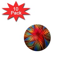 Vintage Colors Flower Petals Spiral Abstract 1  Mini Magnet (10 Pack)  by BangZart