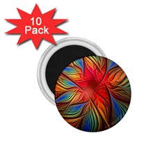 Vintage Colors Flower Petals Spiral Abstract 1 75  Magnets (10 Pack)  by BangZart