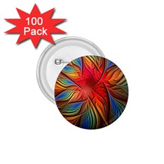 Vintage Colors Flower Petals Spiral Abstract 1 75  Buttons (100 Pack)  by BangZart