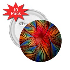 Vintage Colors Flower Petals Spiral Abstract 2 25  Buttons (10 Pack)  by BangZart