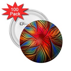 Vintage Colors Flower Petals Spiral Abstract 2 25  Buttons (100 Pack)  by BangZart