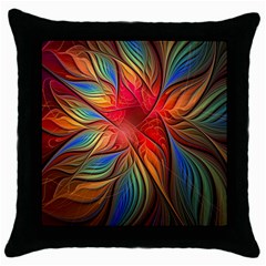 Vintage Colors Flower Petals Spiral Abstract Throw Pillow Case (black) by BangZart