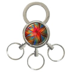 Vintage Colors Flower Petals Spiral Abstract 3-ring Key Chains by BangZart