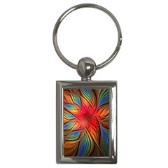 Vintage Colors Flower Petals Spiral Abstract Key Chains (rectangle)  by BangZart