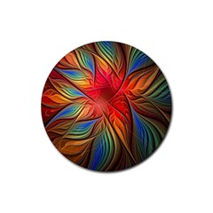 Vintage Colors Flower Petals Spiral Abstract Rubber Coaster (round)  by BangZart