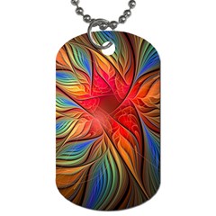 Vintage Colors Flower Petals Spiral Abstract Dog Tag (one Side) by BangZart