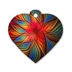 Vintage Colors Flower Petals Spiral Abstract Dog Tag Heart (one Side) by BangZart