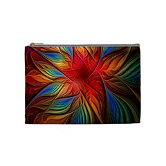 Vintage Colors Flower Petals Spiral Abstract Cosmetic Bag (medium)  by BangZart