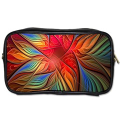 Vintage Colors Flower Petals Spiral Abstract Toiletries Bags by BangZart