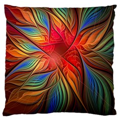 Vintage Colors Flower Petals Spiral Abstract Large Cushion Case (one Side) by BangZart