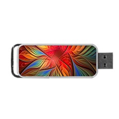 Vintage Colors Flower Petals Spiral Abstract Portable Usb Flash (one Side) by BangZart