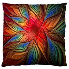 Vintage Colors Flower Petals Spiral Abstract Large Flano Cushion Case (two Sides) by BangZart