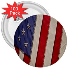 Usa Flag 3  Buttons (100 Pack)  by BangZart