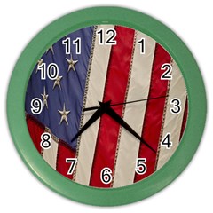 Usa Flag Color Wall Clocks by BangZart