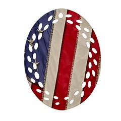 Usa Flag Oval Filigree Ornament (two Sides) by BangZart