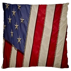 Usa Flag Large Flano Cushion Case (one Side) by BangZart