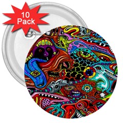 Vector Art Pattern 3  Buttons (10 Pack)  by BangZart