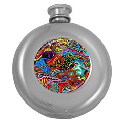 Vector Art Pattern Round Hip Flask (5 Oz) by BangZart