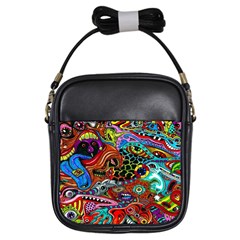 Vector Art Pattern Girls Sling Bags by BangZart