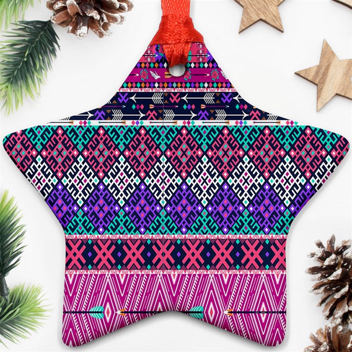 Tribal Seamless Aztec Pattern Ornament (Star)