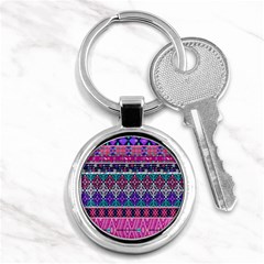 Tribal Seamless Aztec Pattern Key Chains (round)  by BangZart