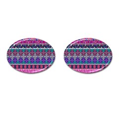 Tribal Seamless Aztec Pattern Cufflinks (oval) by BangZart