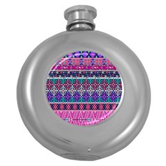 Tribal Seamless Aztec Pattern Round Hip Flask (5 Oz) by BangZart