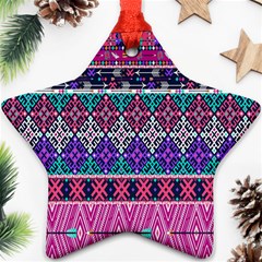 Tribal Seamless Aztec Pattern Star Ornament (two Sides) by BangZart