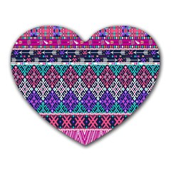 Tribal Seamless Aztec Pattern Heart Mousepads by BangZart