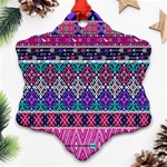 Tribal Seamless Aztec Pattern Snowflake Ornament (Two Sides) Front